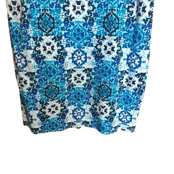 Talbots Sheath Dress Women Large Blue Multi Paisley Artsy Boho Print Sleeveless - Picture 4 of 7